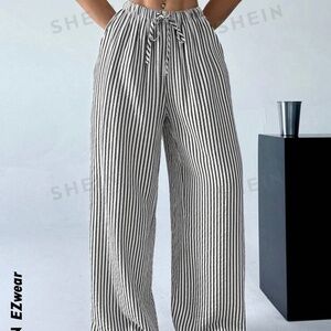 SHEIN EZwear Striped & Printed Casual Daily Wear Women Spring/Summer Long Pants